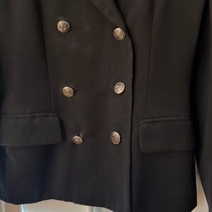 Casual Corner Black Double-Breasted Blazer